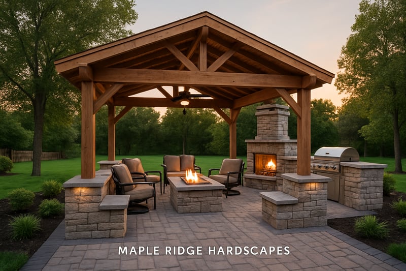 Outdoor living space designed and built by Maple Ridge Hardscapes Outdoor living space designed and built by Maple Ridge Hardscapes